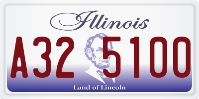 IL license plate A325100