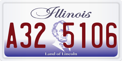 IL license plate A325106