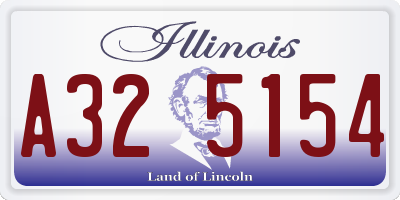 IL license plate A325154
