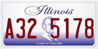 IL license plate A325178