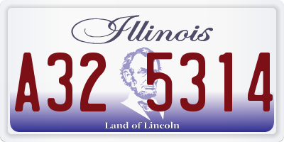 IL license plate A325314