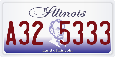 IL license plate A325333