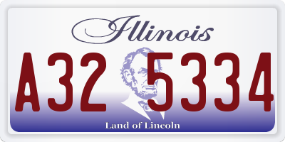 IL license plate A325334