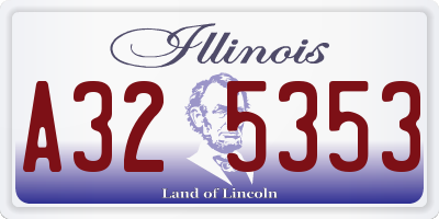 IL license plate A325353