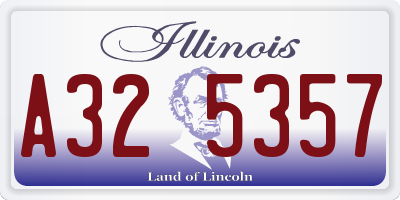 IL license plate A325357