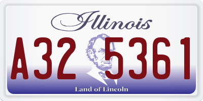 IL license plate A325361