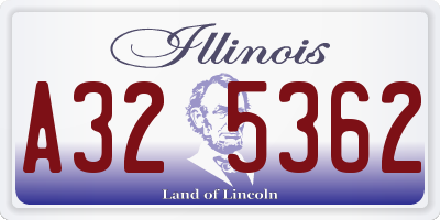 IL license plate A325362