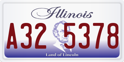 IL license plate A325378