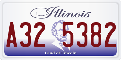 IL license plate A325382