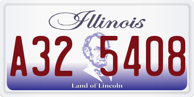 IL license plate A325408