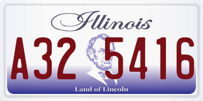 IL license plate A325416