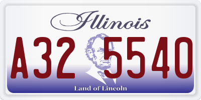 IL license plate A325540