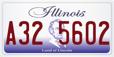 IL license plate A325602