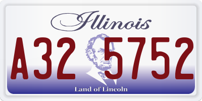 IL license plate A325752