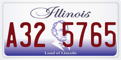 IL license plate A325765