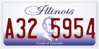 IL license plate A325954
