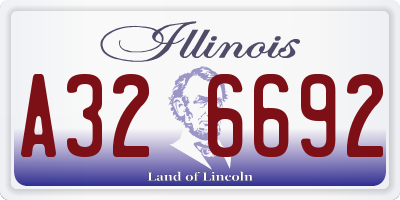 IL license plate A326692
