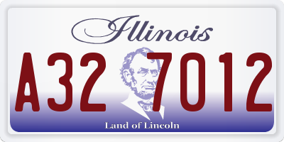 IL license plate A327012
