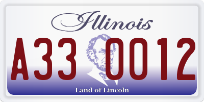 IL license plate A330012