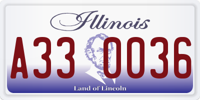 IL license plate A330036