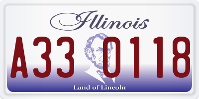 IL license plate A330118