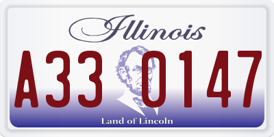 IL license plate A330147