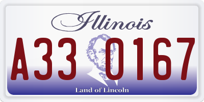 IL license plate A330167