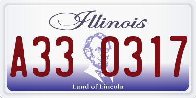 IL license plate A330317