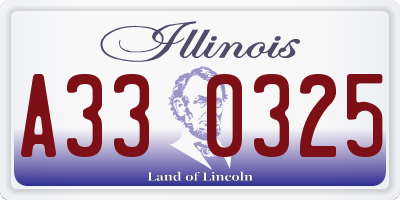IL license plate A330325