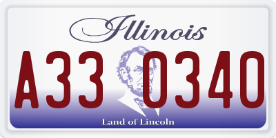 IL license plate A330340