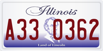 IL license plate A330362