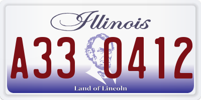 IL license plate A330412
