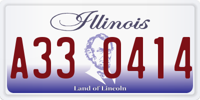 IL license plate A330414