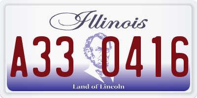 IL license plate A330416