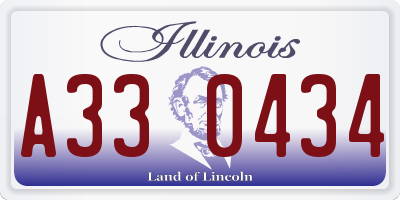 IL license plate A330434