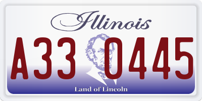 IL license plate A330445