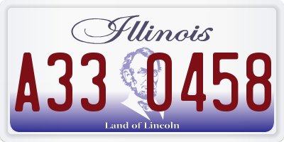 IL license plate A330458