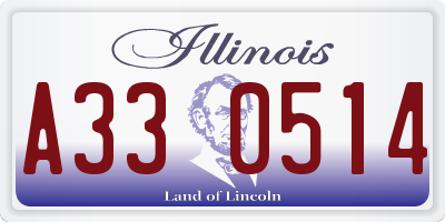 IL license plate A330514