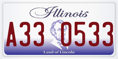 IL license plate A330533