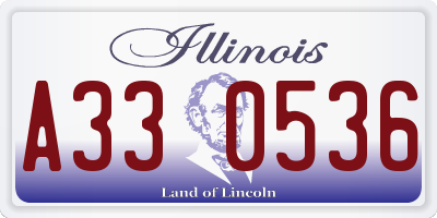 IL license plate A330536