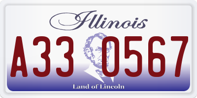 IL license plate A330567