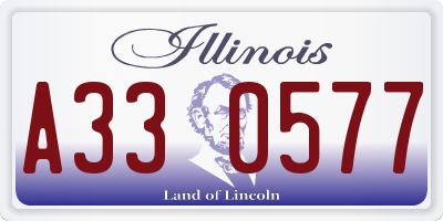 IL license plate A330577