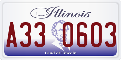 IL license plate A330603