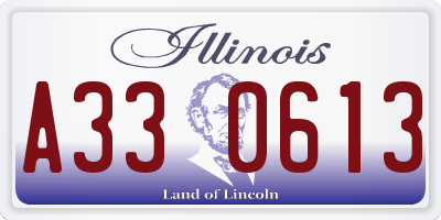 IL license plate A330613