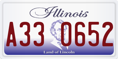 IL license plate A330652