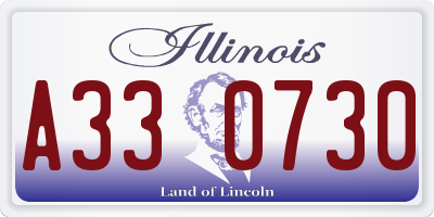IL license plate A330730