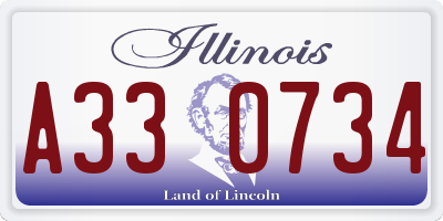 IL license plate A330734