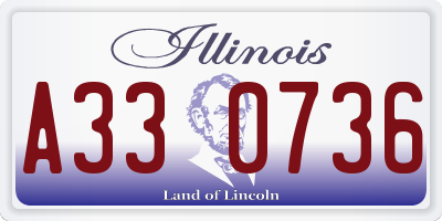 IL license plate A330736