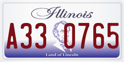 IL license plate A330765
