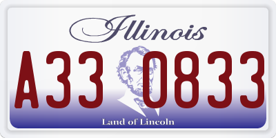 IL license plate A330833